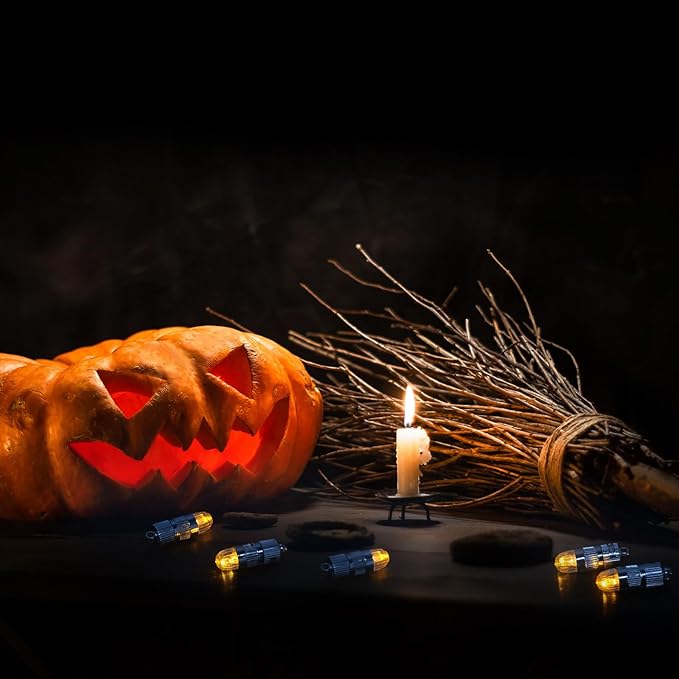 SumDirect Pack of 30 LED Mini Non-Blinking Lights for Paper Lanterns Balloons Floral Wedding Halloween Christmas Party Decoration Centerpieces (30, Orange Yellow)