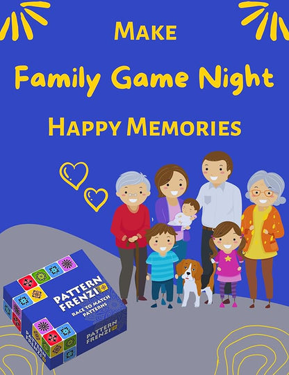 Pattern Matching Board Game for Kids & Adults, Family Night Board Games, Block Puzzle Games for Kids, Ages 3+ to 99 yrs, Play 1 to 5 Players, for Birthdays, Premium Quality Solid Wood