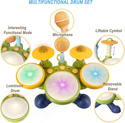 Drum Set for Toddlers 4+, Kids Drum Set Musical Instruments, Toys for 4 5 Year Old Boy Birthday Gifts