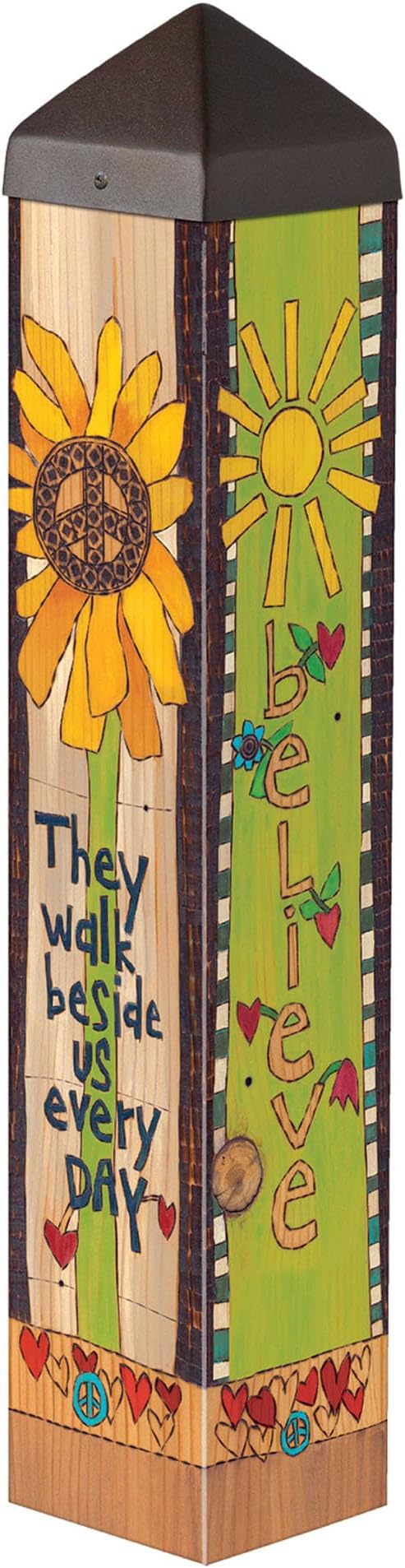 Studio M Art Pole, PVC Weather Resistant Pole with Vinyl Bowl 20 inches Tall Outdoor Decoration for Gardens, Patios, Yards, Landscaping and Birding Accessories, Those We Love Don't Go Away