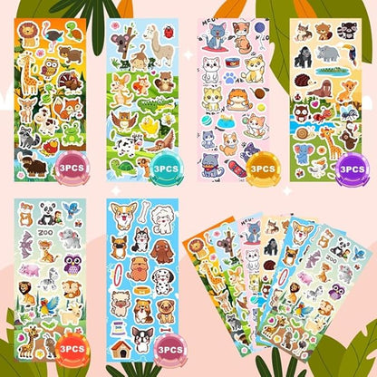 36 Sheets Animal Stickers for Kids, 700+ Cute Animal Stickers for Scrapbooking, Teachers Classroom Prizes, Goodie Bag Stuffers, Birthday Gift Idea, Party Favors, Decorations