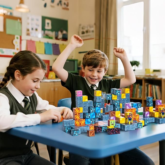 Magnetic Building Blocks Set, 148+ Pieces Gold Miner Theme - STEM Learning Toy for Children Aged 3-8 Years Old. Safe ABS Magnetic Blocks · Creative Construction Puzzle Playset