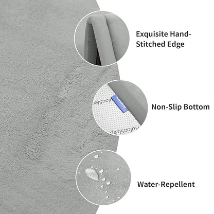 Play Mat for Babies Toddlers,1.3" Thick Elasti-Foam Anti-Fall Cushion Mat for kids Room,28×72 Bedroom Bedside Rugs,Water-Repellent Soft Coral Velvet,Non-Slip(Light Grey)