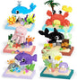 6 Packs Ocean Animals Building Blocks, Marine Life Building Set Toy, Mini Party Favors for Birthday Party Gifts，Goodie Bags Stuffers for Ages Boys Girls