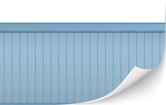 3 Sheets Self-Adhesive Wall Cladding for Dollhouse 1:12 Scale (Wood Paneled Wall (Light Blue))