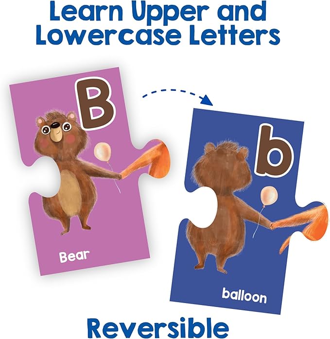 LEARNING BUGS Alphabet Animal Holding Hands Large Jigsaw Floor Puzzle (26 pcs, 5 feet Long)