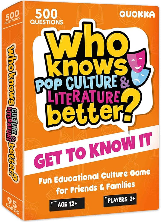 Board Games for Kids 8-12 and Family - Educational Card Game for Kids Age 12+ - Who Knows Culture and Literature Better? - 500+ Questions - Trivia for Family Game Night and Travel Fun