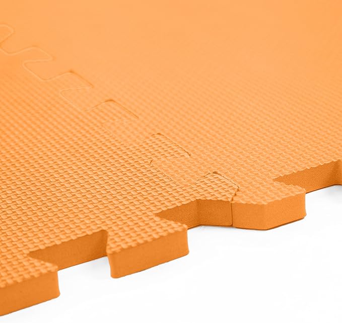 FlooringInc's 1/2" Soft Non-Toxic Baby Play Mat, Toddler Playmat, Colorful Puzzle PlayMat, Floor Mats for Kids & Babies, EVA Foam Interlocking Tiles for Nursery & Playroom | Orange, 78 Tiles, 312 SqFt