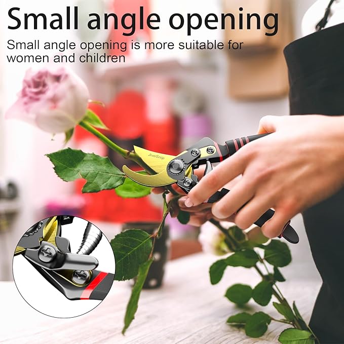 Professional Titanium Garden Shears Adjustable Opening Size- Professional Bypass Pruning Shears for Plants, Hedges, and Flowers