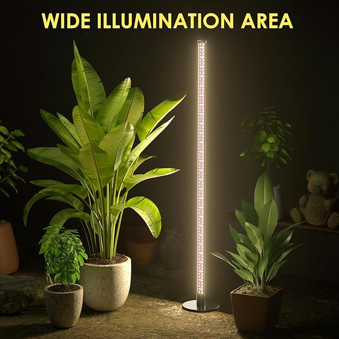 2 Pack Grow Lights for Indoor Plants, 6000K 243 LEDs Light for Seed Starting with Full Spectrum, 45in Height Standing Plant Light, 3 Switch Modes for Wide Area Coverage in Indoor Plants