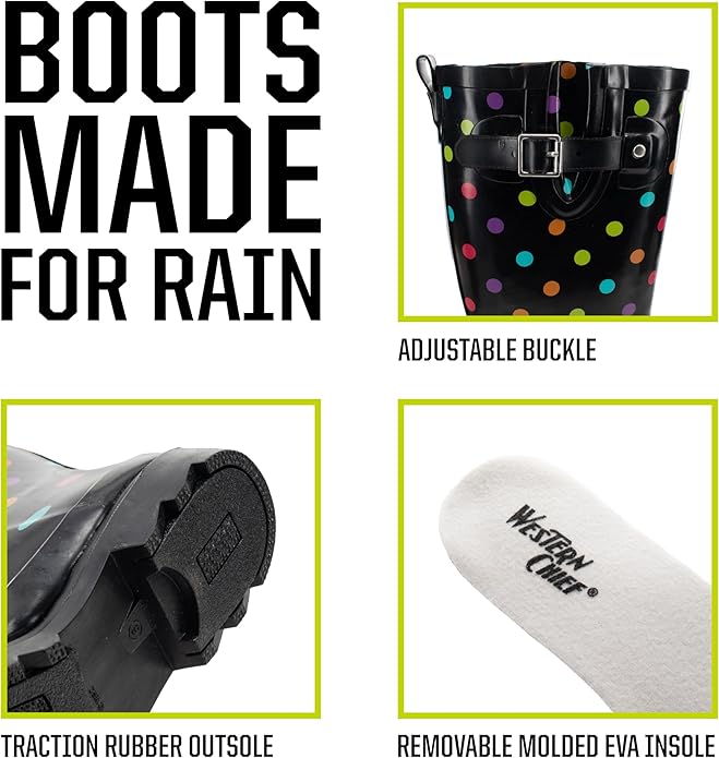 Western Chief Women's Tall Waterproof Rain Boot Outdoor Garden Shoes