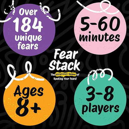 Fear Stack – What Freaks Out Your Family? A Fun Family Game for Adults and Kids | Includes 184 Cards, 4 Whiteboards, and 4 Markers | Great for Grandkids and Friends