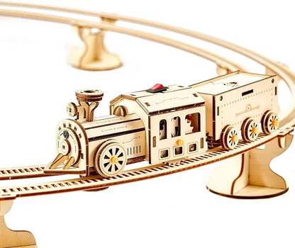 3D Wooden Puzzles Little Truck Train Model Kits Includes Engine & Track, Brainteaser and Puzzle for Christmas/Birthday,Gifts for Adults and Teens to Build Combination