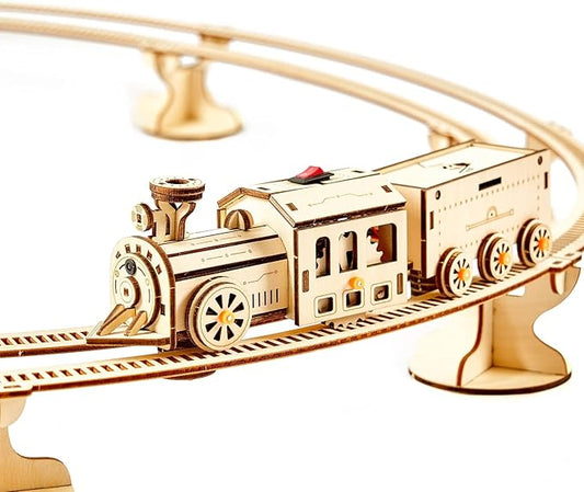 3D Wooden Puzzles Little Truck Train Model Kits Includes Engine & Track, Brainteaser and Puzzle for Christmas/Birthday,Gifts for Adults and Teens to Build Combination