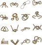 Ahyuan Metal Wire Puzzles Set of 16 Large Thick IQ Test Mind Games Toys Brain Teaser Puzzles Metal Wire Magic Trick Toy Metals IQ Puzzle Fidget Toys Party Favors for Kids Adults Challenge (Bronze)