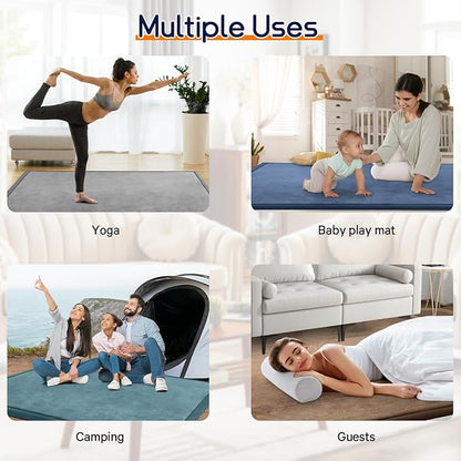 Baby Play Mat for Floor Tummy Time Mat Nursery Muscle Area Rug Playroom Rug Tatami 47"*47" Memory Foam 1.3" Thick Crawling For Babies,Toddlers, Infants, Kids,Floor(Beige)