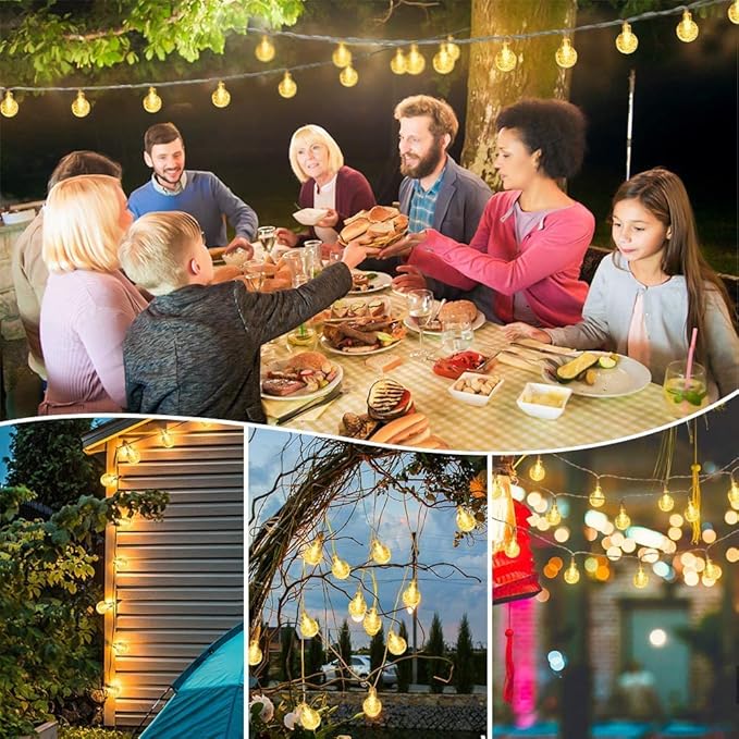Globe String Lights 65.6 Feet 150 LED, Plug in Crystal Fairy String Lights with Remote Timer, 8 Modes Indoor Outdoor Hanging Globe Lights for Wedding Bedroom Classroom Patio Garden
