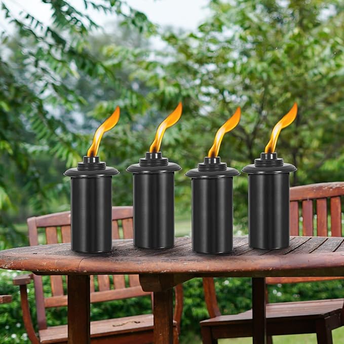 ZSZMFH 6 Pack Metal Torch for Outside, 16oz Outdoor Metal Torch Garden Décor,59-Inch Upgraded Citronella Torches with 3-Prong Grounded Stake, Table Top Torches for Party Patio Pathway