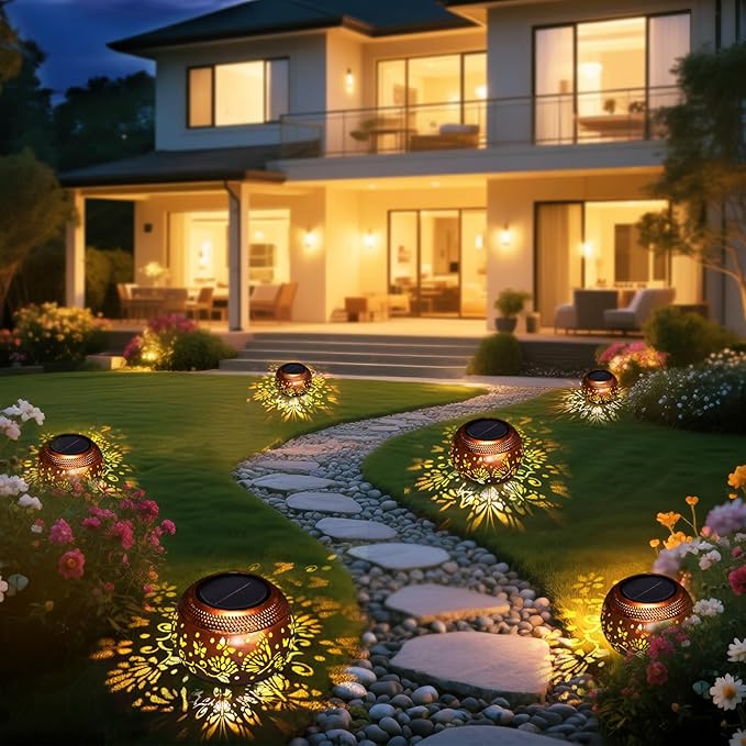 Butterfly Solar Lantern Outdoor Patio Decor, 2 Pack Retro Metal Waterproof Garden Decor Solor Lights, Birthday Gifts for Women Mom Grandma ,Yard Porch Garden Balcony Decorations