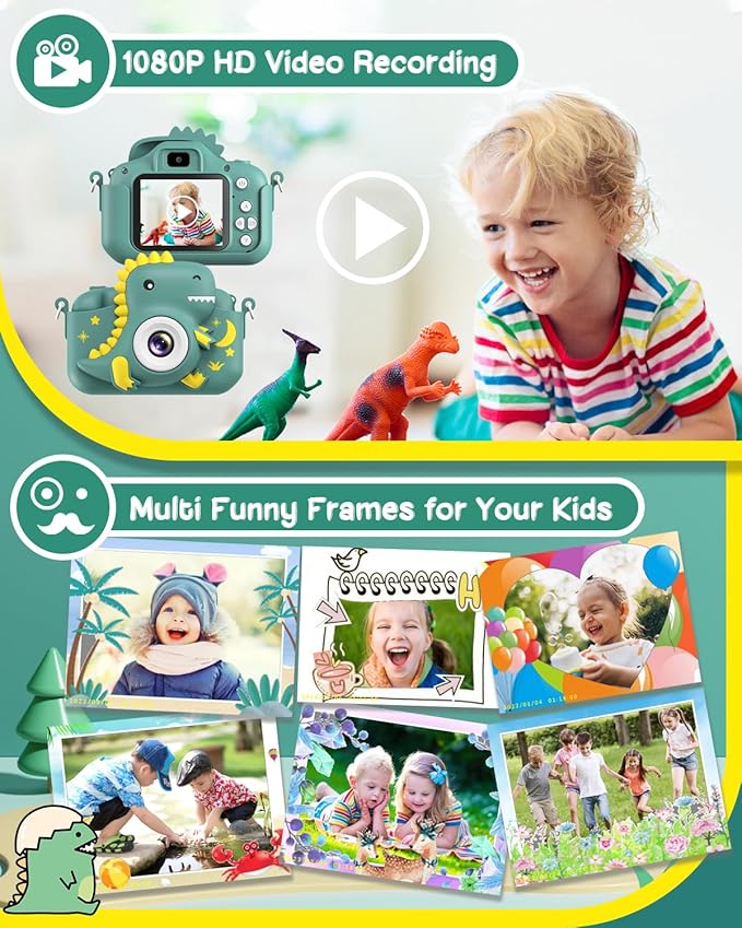 Kids Camera, Toddler Camera for Boys Girls, Toys Gifts for Christmas Birthday Boys Girls Kids 3-9 Year Old Digital Video Camera with 32GB TF Card
