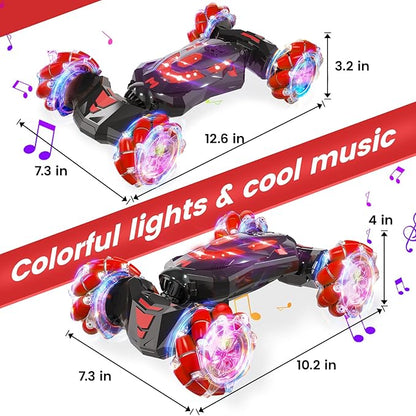 Gesture Sensing RC Stunt Car,Remote Control Car Toys for Ages 5-13,Drift Cars with Lights Music,4WD 360° Spins All Terrains Kids Toys RC Cars, 8-12 Best Birthday Gift for Kids