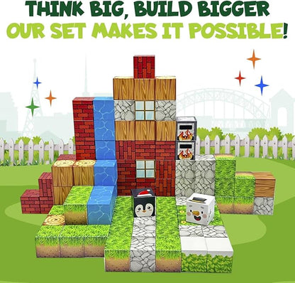 Magnetic Building Blocks 104PCS, Magnetic Blocks for Kids Ages 4-8, Magnetic Cubes STEM Building Toys for Boys Girls, Magnet Cubes for Sensory Montessori & Preschool Learning