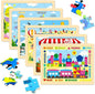 Christmas Wooden Puzzles for Toddlers 3-5,6 Packs 24Pcs Jigsaw Wooden Number Shape Puzzles for Ages 4-8,Preschool Educational Brain Toys Gifts for Boys and Girls 2 4 3 5 Year Old（Season）