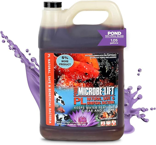 Webb's Water Gardens Microbe-Lift PL Beneficial Bacteria for Ponds and Water Features - Ideal for Wildlife and Aquatic Pets, 1.05 gallons