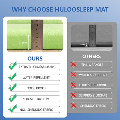 Baby Play Mat for Floor,1.3"Thick Elasti-Foam 50x50 Playpen Mat for Toddlers Infant kids,Water-Repellent Soft Velvet for Tummy Time,Non-Slip Backing for Crawling,Tatami Style(Light Green)