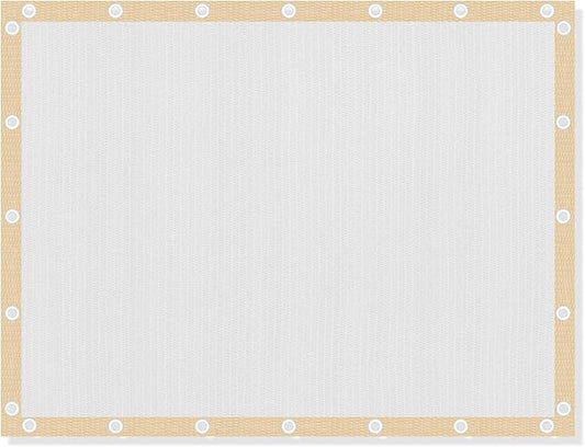 VICLLAX Shade Fabric Sun Shade Cloth with Every 2 FT Grommets for Patio Garden Pergola Cover Canopy 11x20 FT, Cream