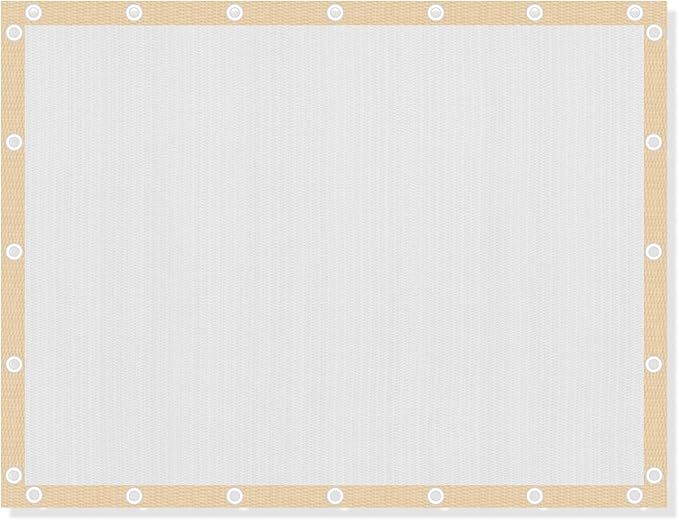 VICLLAX Shade Fabric Sun Shade Cloth with Every 2 FT Grommets for Patio Garden Pergola Cover Canopy 6x24 FT, Cream