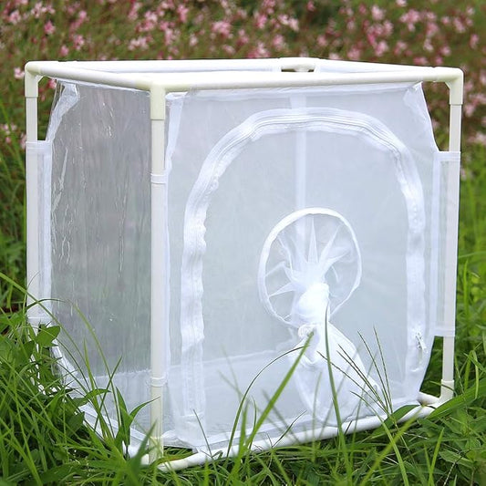 RESTCLOUD Monarch Butterfly Habitat Cage, Outdoor Insect Mesh Cage Terrarium 16" x 12" x 16"