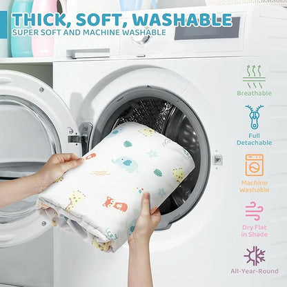 Baby Play Mat, 7-in-1 Tummy Time Activity Gym Mat, Washable Baby Lounger Nest, Portable Floor Seat for Home & Travel, Baby Essentials Gift for Infant Newborn 0-6-12-18 Months