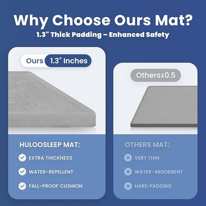 Baby Play Mat for Floor,1.3" Thick Elasti-Foam 74×50 Playpen Mat for Toddlers Infant Kids,Water-Repellent Soft Coral Velvet for Tummy Time, Non-Slip Backing for Crawling,Tatami Style(Light Grey)