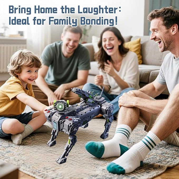 GEVINST Robot Robotic Dog Building Set for Boys Ages 8-12, 1609 Pieces STEM Animal Toys Model Building Kit, Gift for Adults Kids Teens Ages 8-14 (Static)