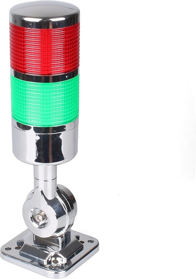 110V to 220V LED Stack Tower Lights, Industrial Warning Lights, Andon Lights, Column Signal Tower Indicator Lamp Beacon, Continuous/Flashing Light Switchable, 2 Layer (Without Buzzer)