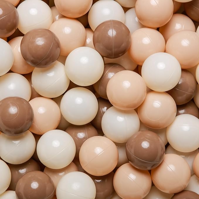 GOGOSO Ball Pit Balls for Toddlers Phthalate-Free BPA-Free Non-Toxic Crush Proof Soft Plastic Play Balls Baby Kids Shape Tent Pool Playhouse Playpen Party Decor,Coffee Brown Beige,1000PCS