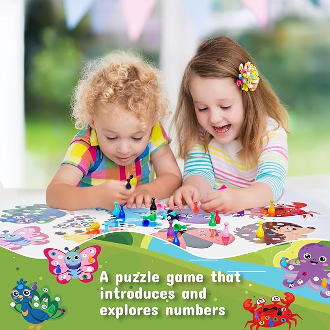 Cinrobiye Numbers Matching & Counting Game Montessori Educational Learning Manipulative Animal Number Counting & Color Sorting Board Sets for Preschool Math Classroom Fine Motor Must Haves