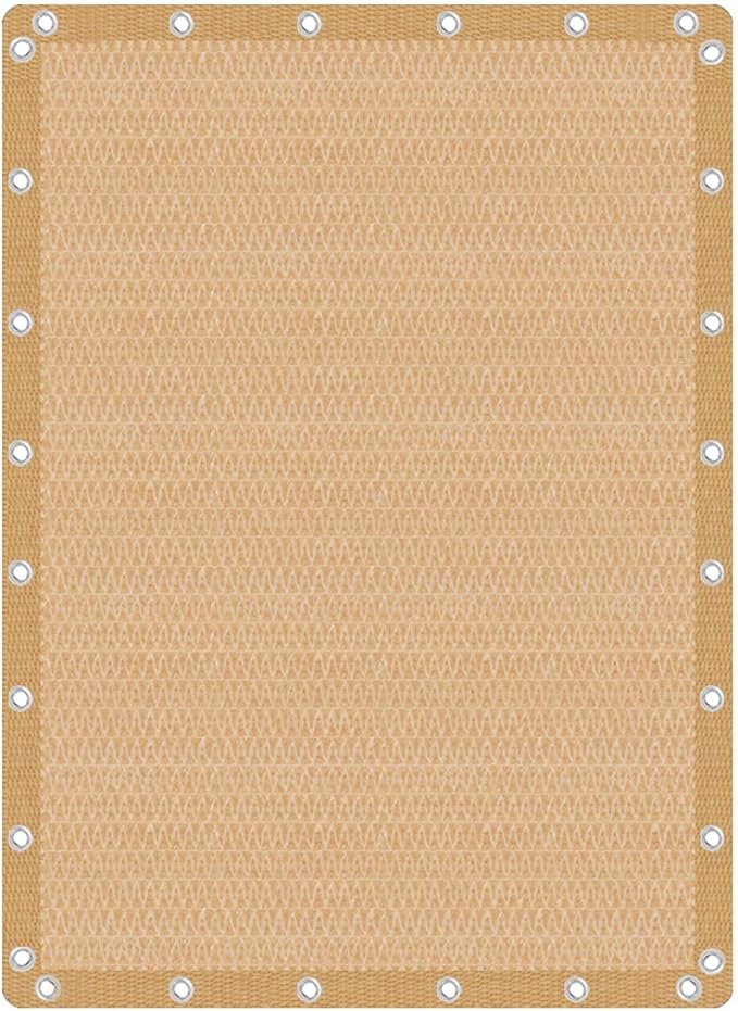 VICLLAX Shade Fabric Sun Shade Cloth Privacy Screen with Grommets for Patio Garden Pergola Cover Canopy 10x14 FT, Wheat