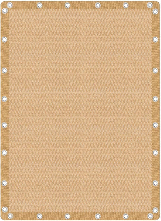 VICLLAX Shade Fabric Sun Shade Cloth Privacy Screen with Grommets for Patio Garden Pergola Cover Canopy 10x14 FT, Wheat