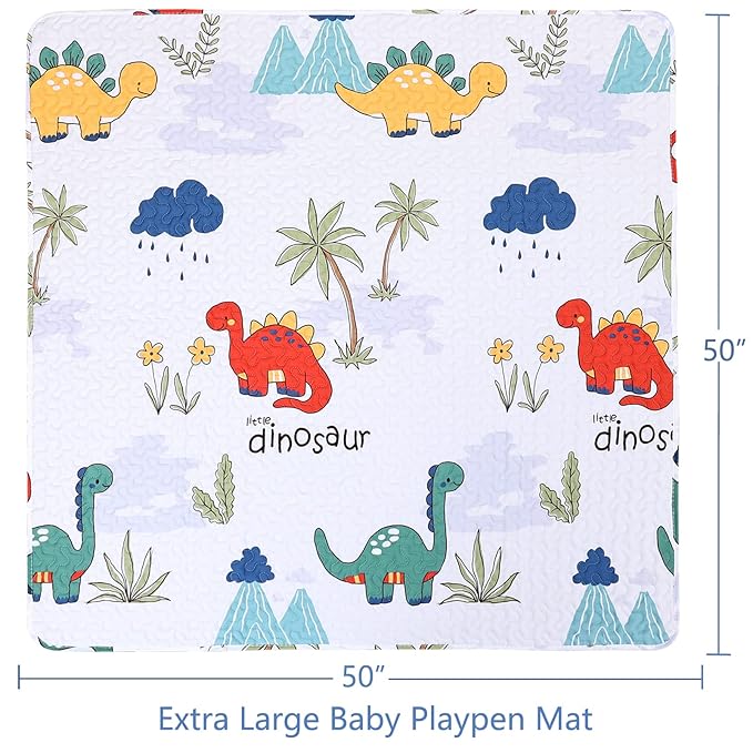 50 x 50 Play Mat for Baby Playpen Tummy Time, Non-Slip Washable Baby Playpen Mat, Baby Crawling Mats for Floor, Portable Travel Large Play Mats for Toddlers and Infants