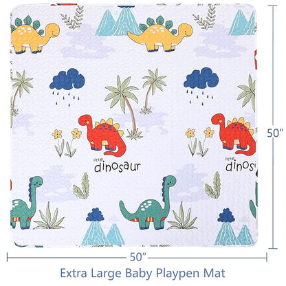 50 x 50 Play Mat for Baby Playpen Tummy Time, Non-Slip Washable Baby Playpen Mat, Baby Crawling Mats for Floor, Portable Travel Large Play Mats for Toddlers and Infants