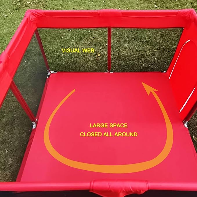 Portable Large Baby Ball Pit Playpen Playard Fence with Basketball Hoop Breathable Mesh for Indoors Outdoors Infant Toddler Kids Large