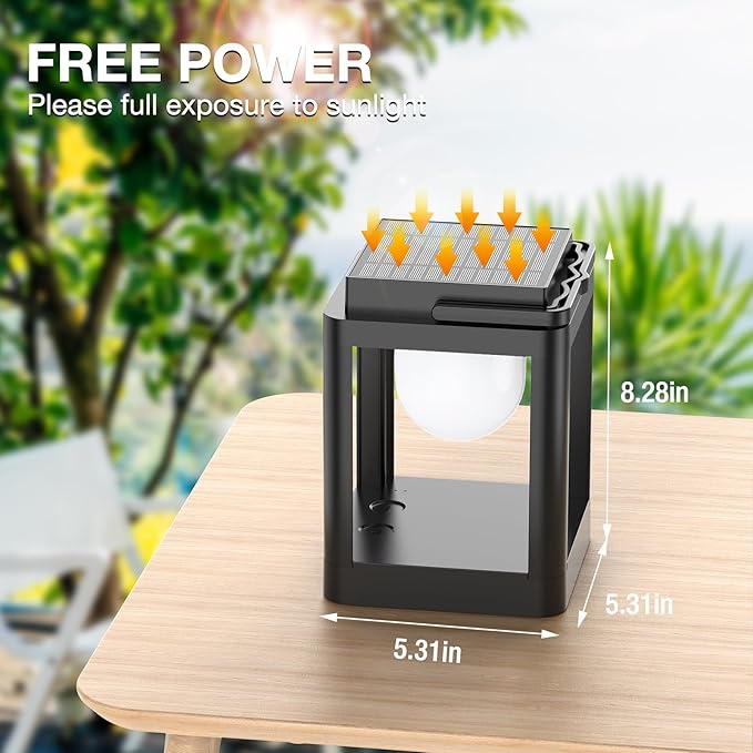 Outdoor Solar Table Lamp,Collasis 10 RGB Color Changing Lights,Portable Rechargeable Solar Lantern Waterproof, Touch Control Outdoor LED Lights Decorative for Patio Walking Reading Camping Bedside