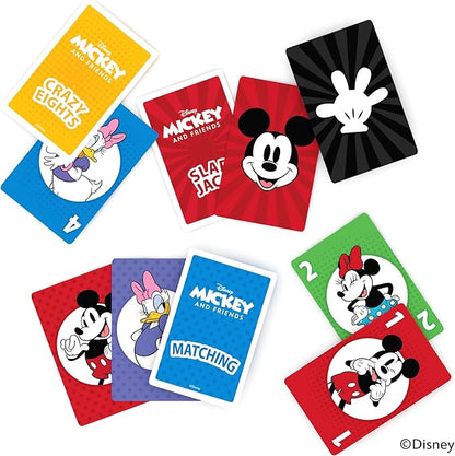 Bicycle Disney Games Bundle: 3 in 1 Mickey Card Games, 3 in 1 Pixar Card Games, and Disney Pixar Forks: Plays Like Spoons, Includes 7 Different Games