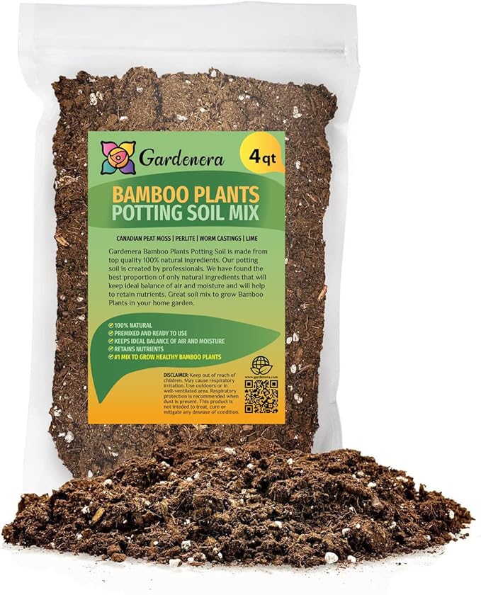 Premium Bamboo Potting Soil Mix - (4 Quart Bag)