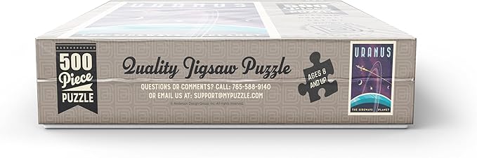 MyPuzzle Uranus: The Sideways Planet, Vintage Poster - Premium 500 Piece Jigsaw Puzzle for Adults
