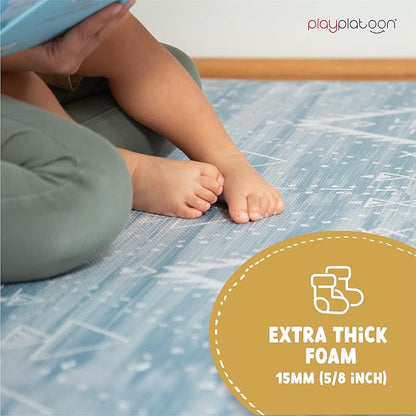 Play Platoon Non-Toxic Large Kids Play Mats for Floor, 9 Tiles, 72 x 72 inch - Extra-Thick Foam Tiles, 24 x 24 inch Puzzle Mats, Neutral Playmat for Toddlers & Childrens Playroom - Saguaro Print