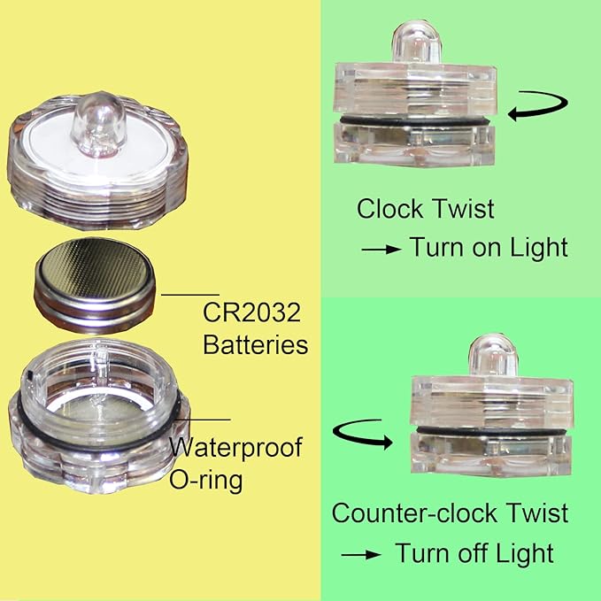 Bright LED Floral Tea Light Submersible Lights for Party Wedding (Red, 20 Pack)