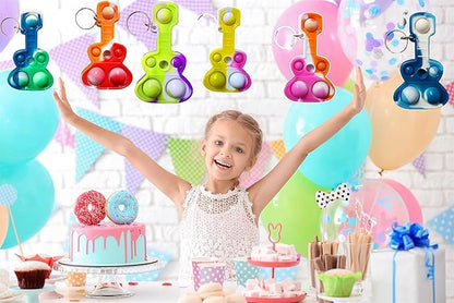 (Students Birthday Gifts and Party Favors) 30 Packs Guitar Bulk Mini Pop for Adult Kids,Cool Shape Sensory Small Bubble Fidget Classroom Supplies